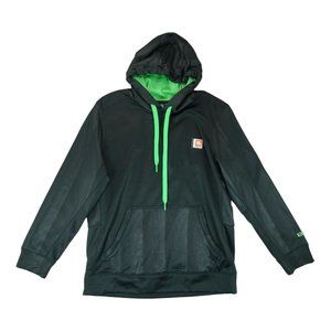 NWOT Layer 8 Mens Long Sleeve Pullover Hoodie Kangaroo Pocket Sz M Black Green‎